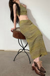 SWAYING/KNIT gradient straight long skirt SW23SS3B04 gradient green PS62